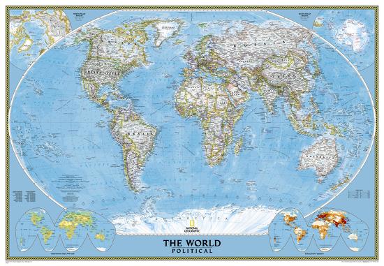 national geographic world classic map enlarged laminated poster