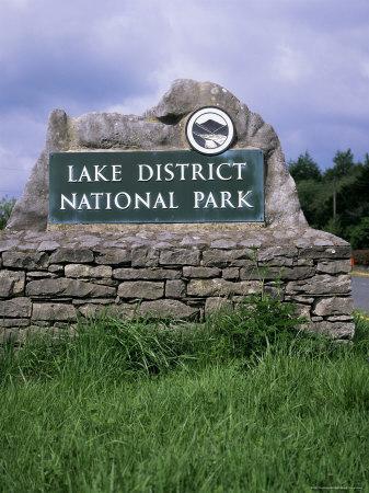 Sign, Lake District National Park, Cumbria, England ...