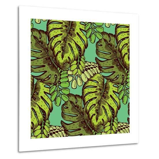 tropical leaves pattern art print by tom and kwikki at