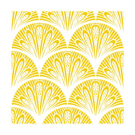 Art Deco Geometric Pattern In Bright Yellow Print By Tui At Art Deco Geometric Pattern In Bright Yellow