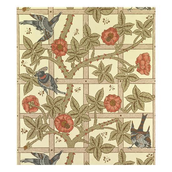 Blue And Orange Trellis Wallpaper Design 1864 Giclee Print By Blue And Orange Trellis Wallpaper Design 1864